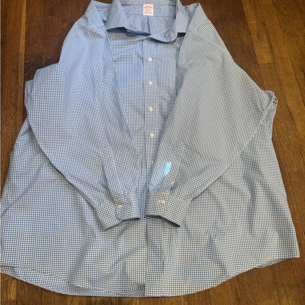 Brooks Brothers Light Blue Checkered Casual Shirt